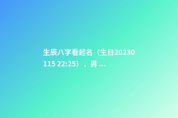 生辰八字看起名（生日2023.01.15 22:25），男 莫姓